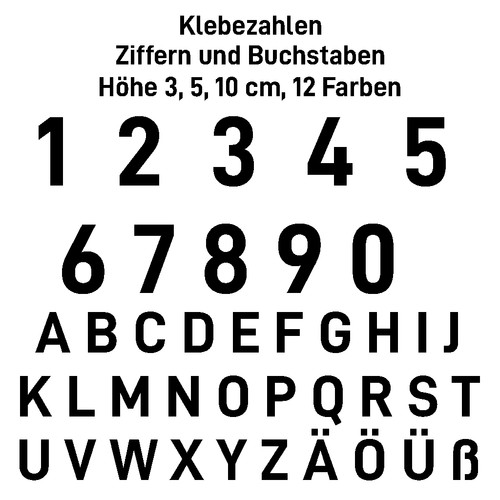 Ziffern buchstaben aufkleber - buchstaben,
