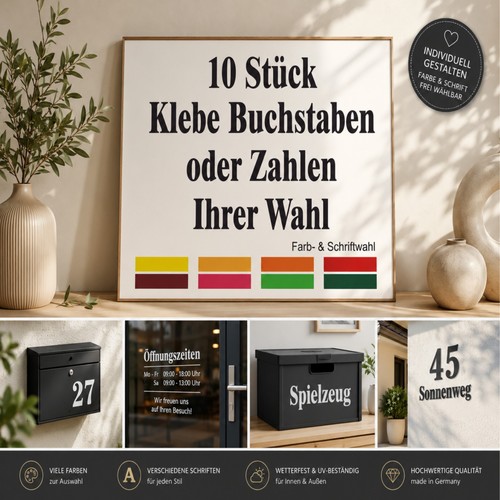Stück klebezahlen - 10,