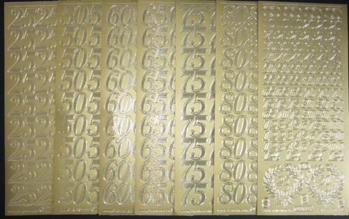 Sticker zahlen gold 25 - in, 25/