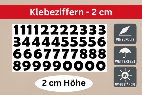 Klebeziffern - 2, –