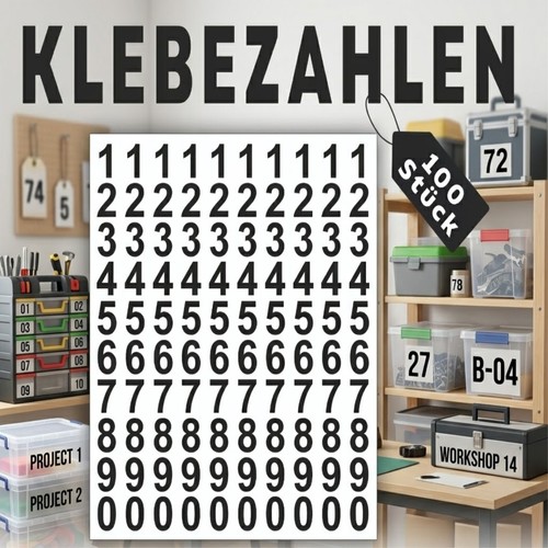 Klebezahlen 100 stück - , in