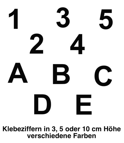 Zahlen aufkleber klebezahlen - zahlen,