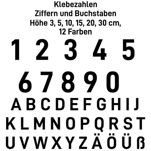 Ziffern buchstaben aufkleber - buchstaben,