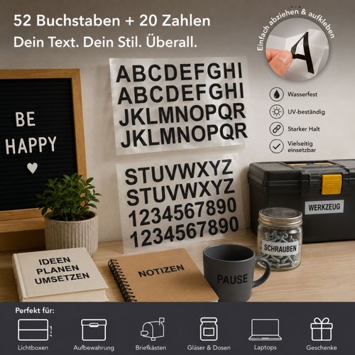 Klebebuchstaben - a-z, +